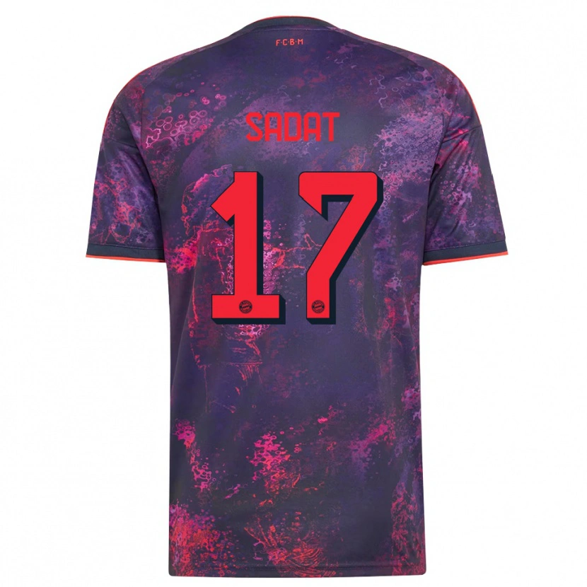 Danxen Uomo Maglia Mudaser Sadat #17 Viola Rosso Kit Gara Third 2026/27 Maglietta