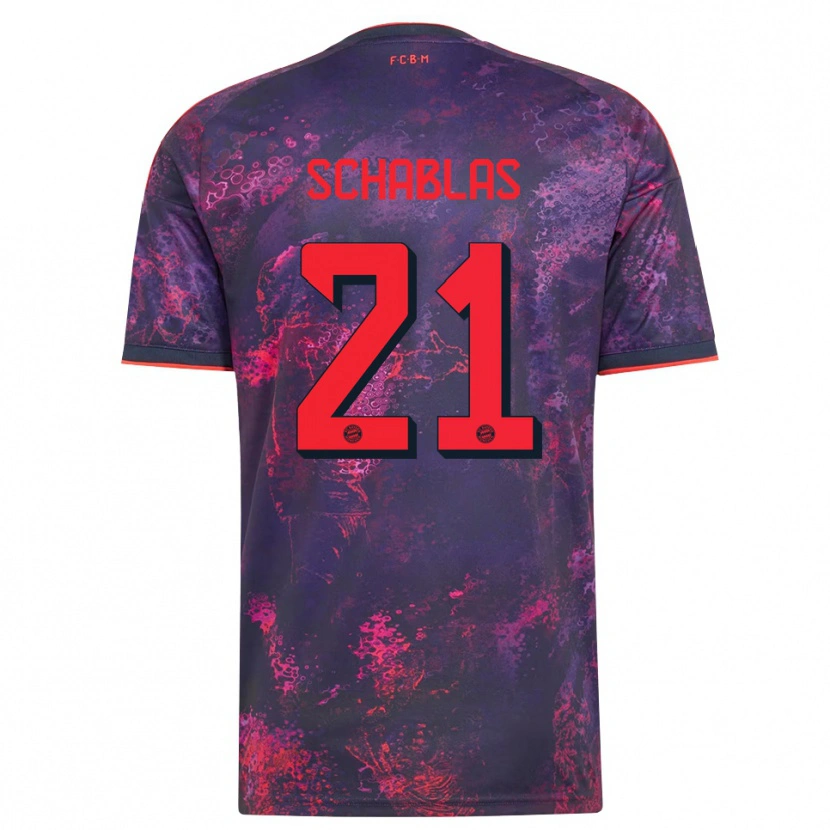 Danxen Uomo Maglia Matteo Schablas #21 Viola Rosso Kit Gara Third 2026/27 Maglietta