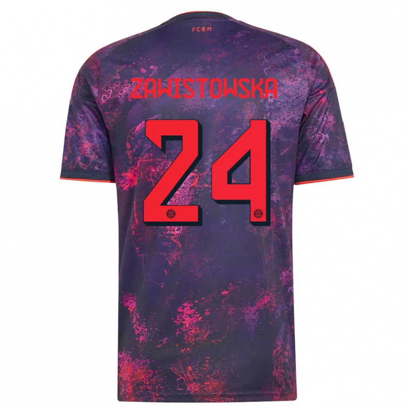 Danxen Uomo Maglia Weronika Zawistowska #24 Viola Rosso Kit Gara Third 2026/27 Maglietta