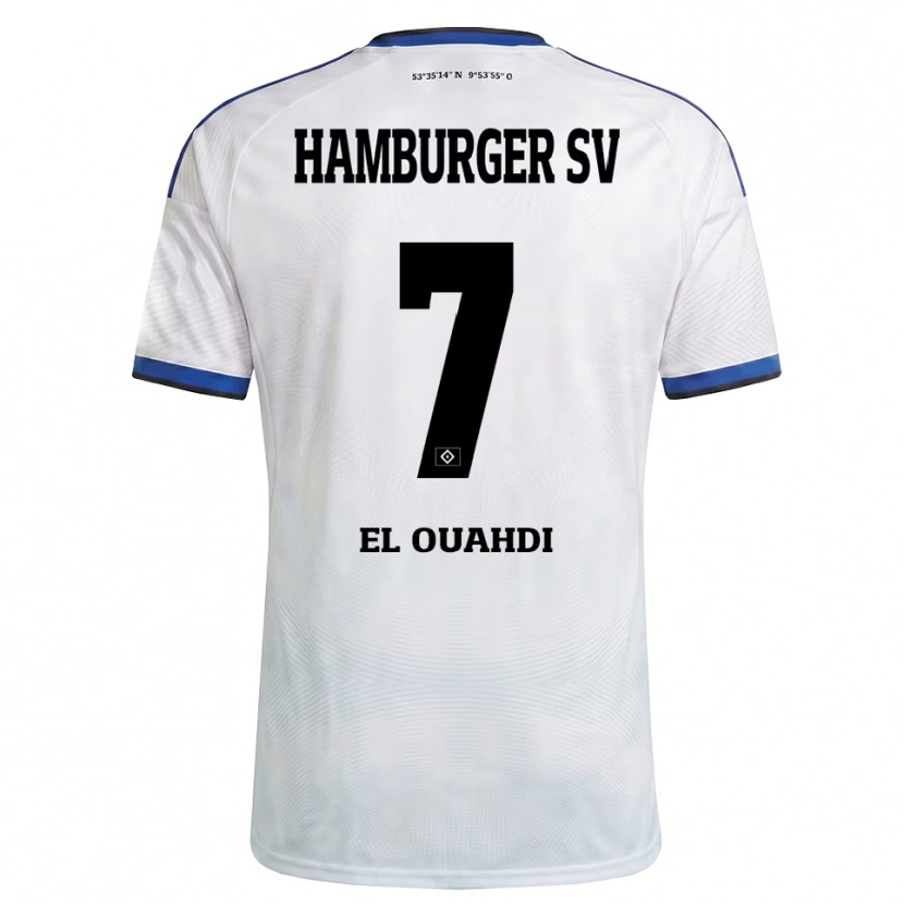 Danxen Donna Maglia Zakaria El Ouahdi #7 Bianco Nero Blu Kit Gara Home 2026/27 Maglietta