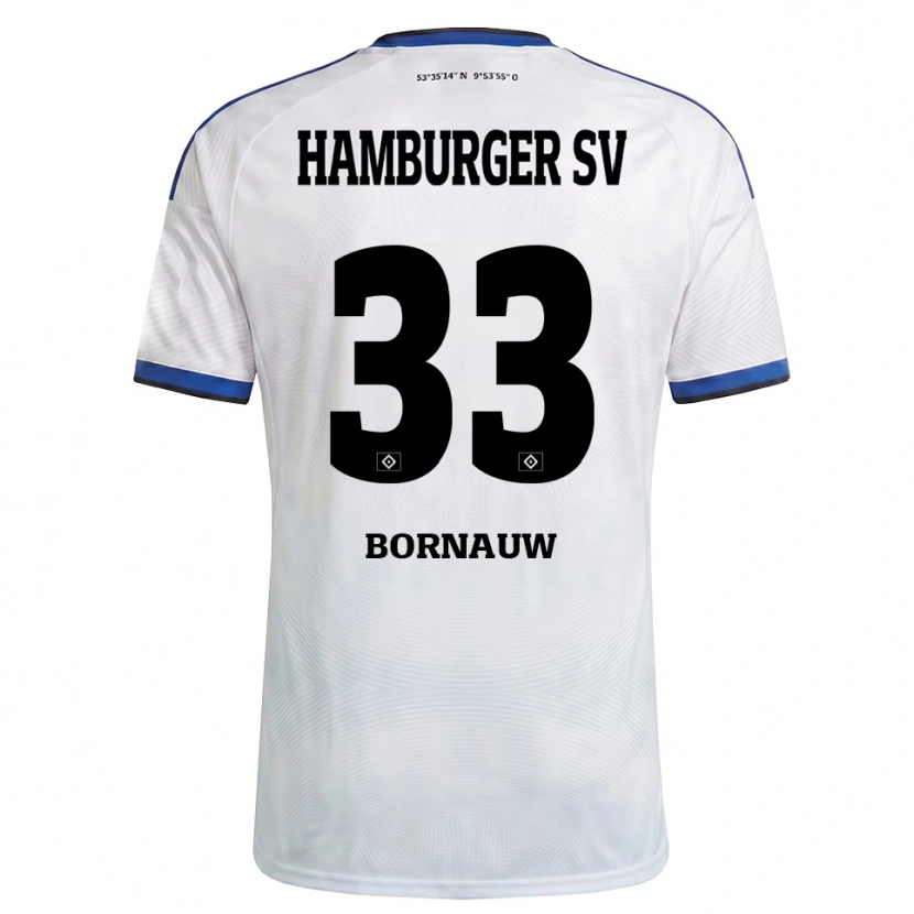 Danxen Donna Maglia Sebastiaan Bornauw #33 Bianco Nero Blu Kit Gara Home 2026/27 Maglietta