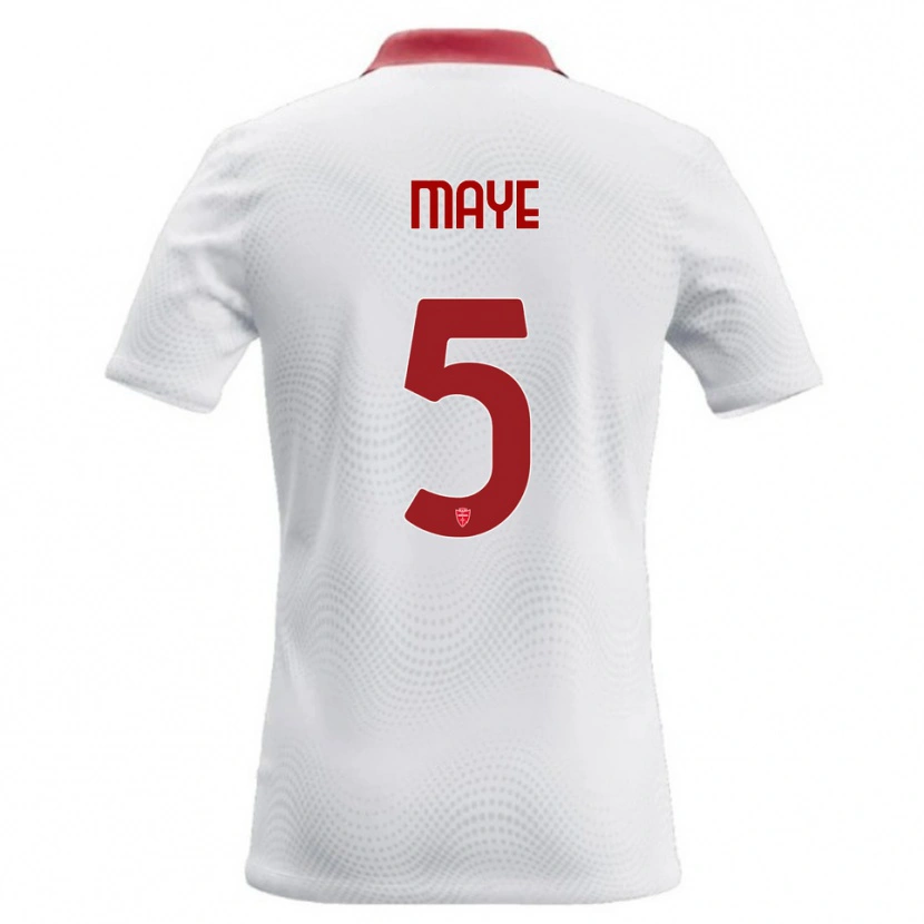 Danxen Donna Maglia Yvan Maye #5 Bianco Rosso Kit Gara Away 2026/27 Maglietta