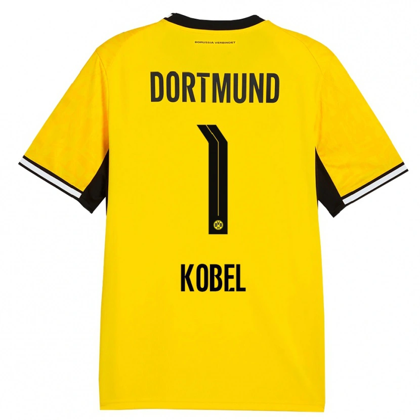 Danxen Donna Maglia Gregor Kobel #1 Giallo Nero Bianco Kit Gara Home 2026/27 Maglietta
