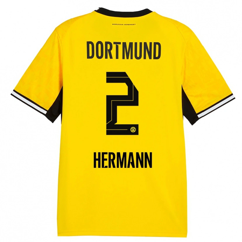 Danxen Donna Maglia Ben Hermann #2 Giallo Nero Bianco Kit Gara Home 2026/27 Maglietta