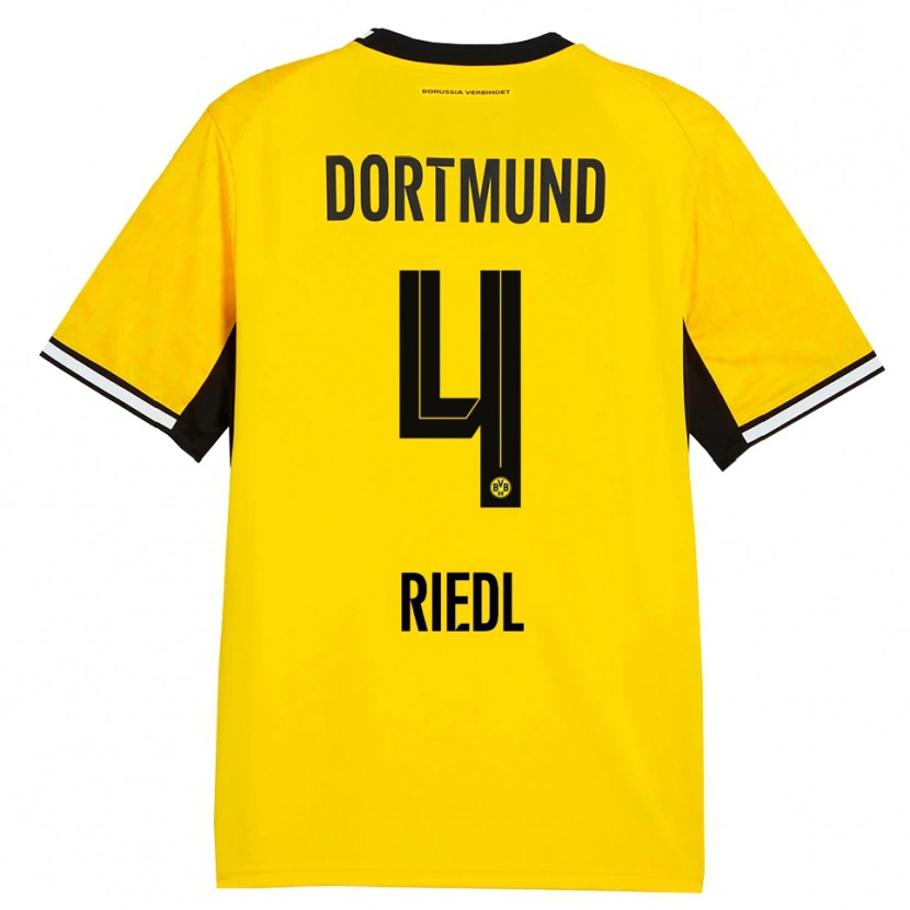 Danxen Donna Maglia Jan-Luca Riedl #4 Giallo Nero Bianco Kit Gara Home 2026/27 Maglietta