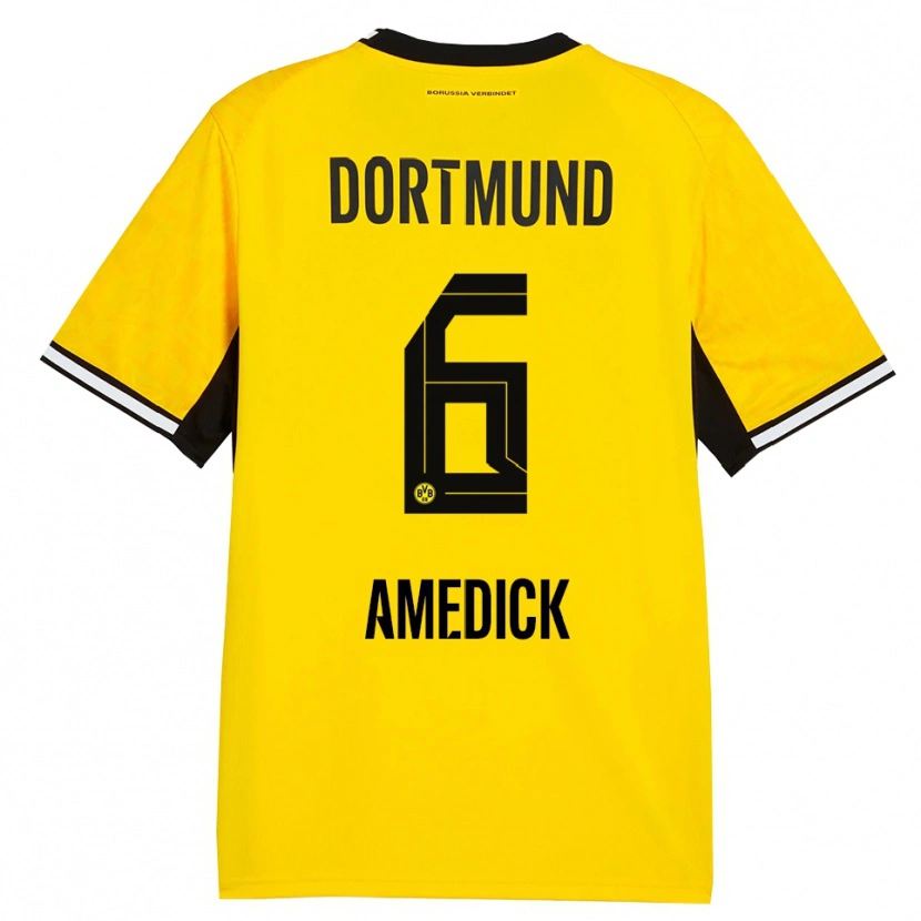 Danxen Donna Maglia Maik Amedick #6 Giallo Nero Bianco Kit Gara Home 2026/27 Maglietta