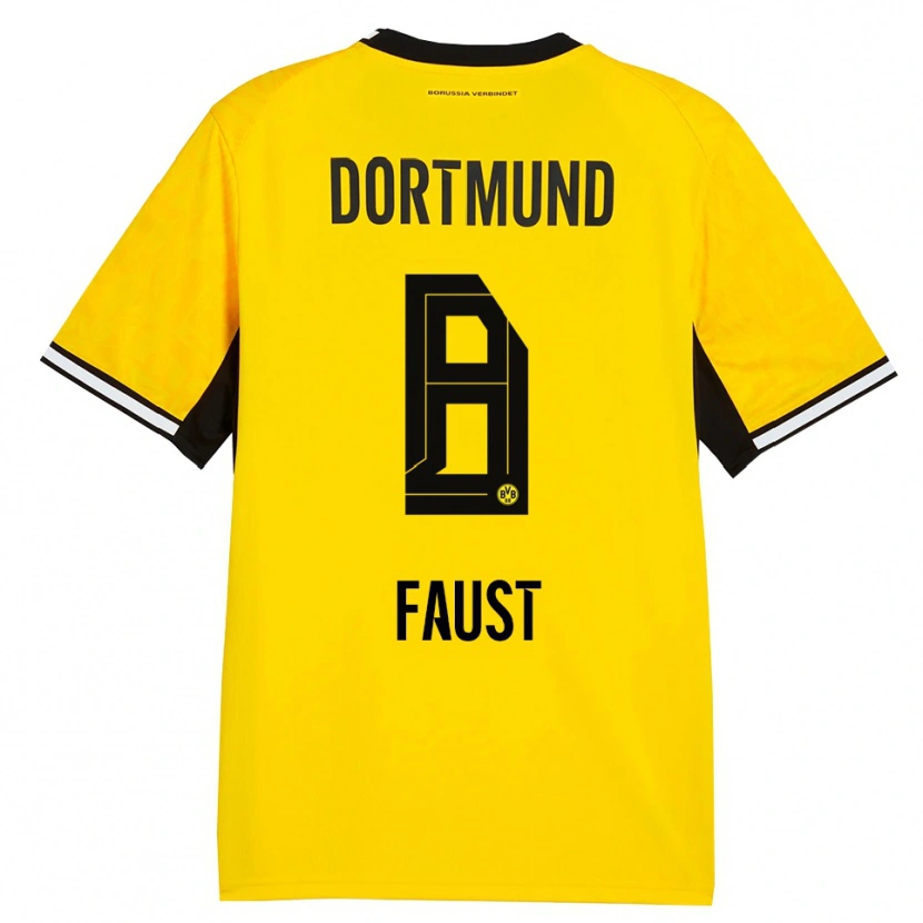 Danxen Donna Maglia Tom Faust #8 Giallo Nero Bianco Kit Gara Home 2026/27 Maglietta