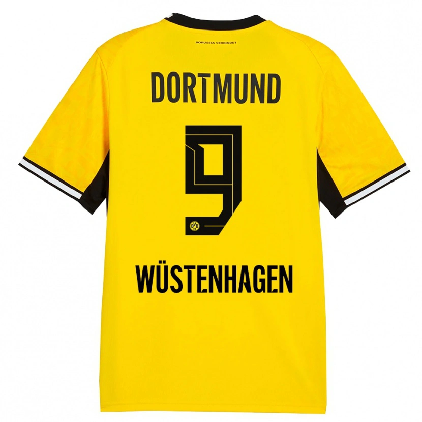 Danxen Donna Maglia Bennedikt Wüstenhagen #9 Giallo Nero Bianco Kit Gara Home 2026/27 Maglietta