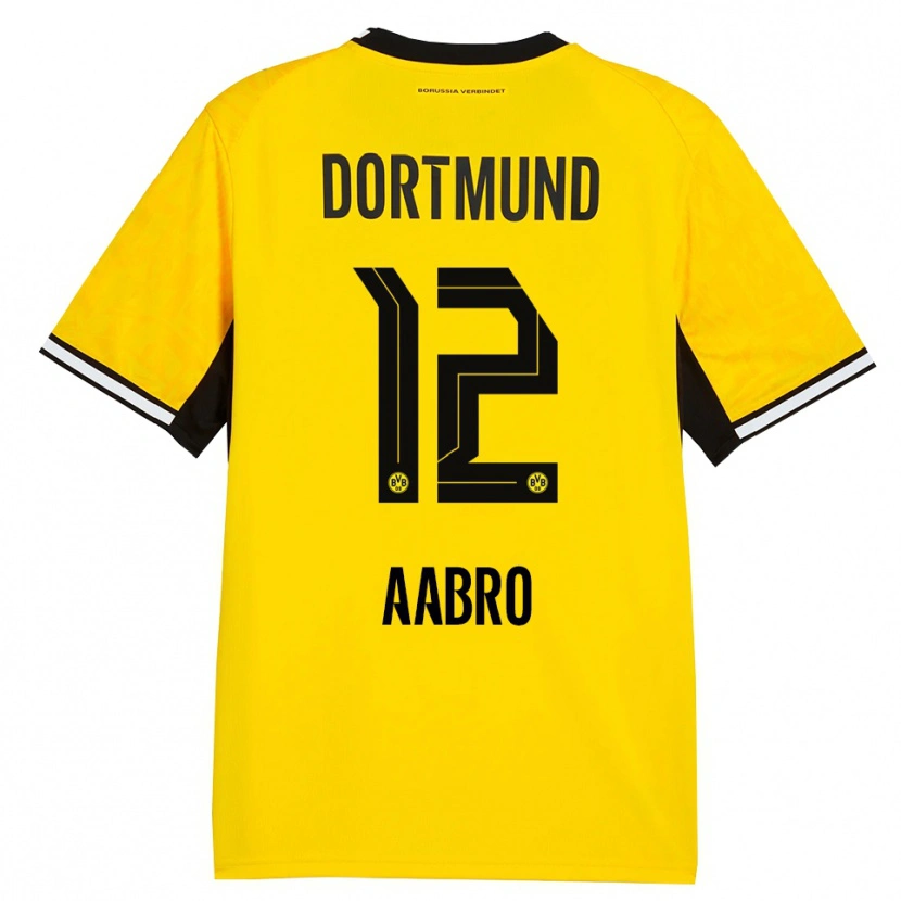 Danxen Donna Maglia Gustav Aabro #12 Giallo Nero Bianco Kit Gara Home 2026/27 Maglietta