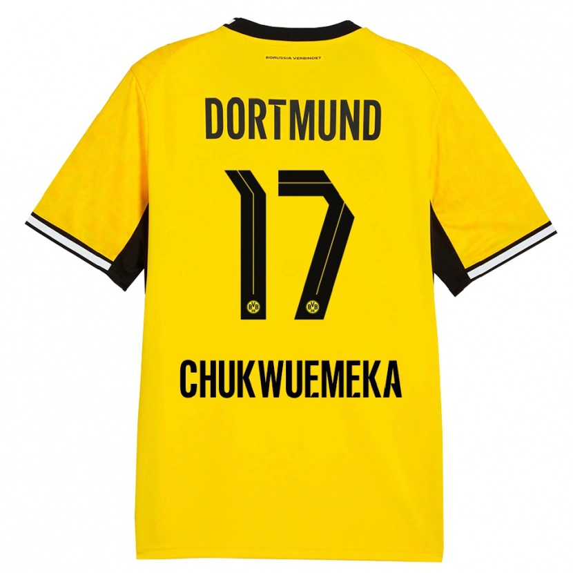 Danxen Donna Maglia Carney Chukwuemeka #17 Giallo Nero Bianco Kit Gara Home 2026/27 Maglietta