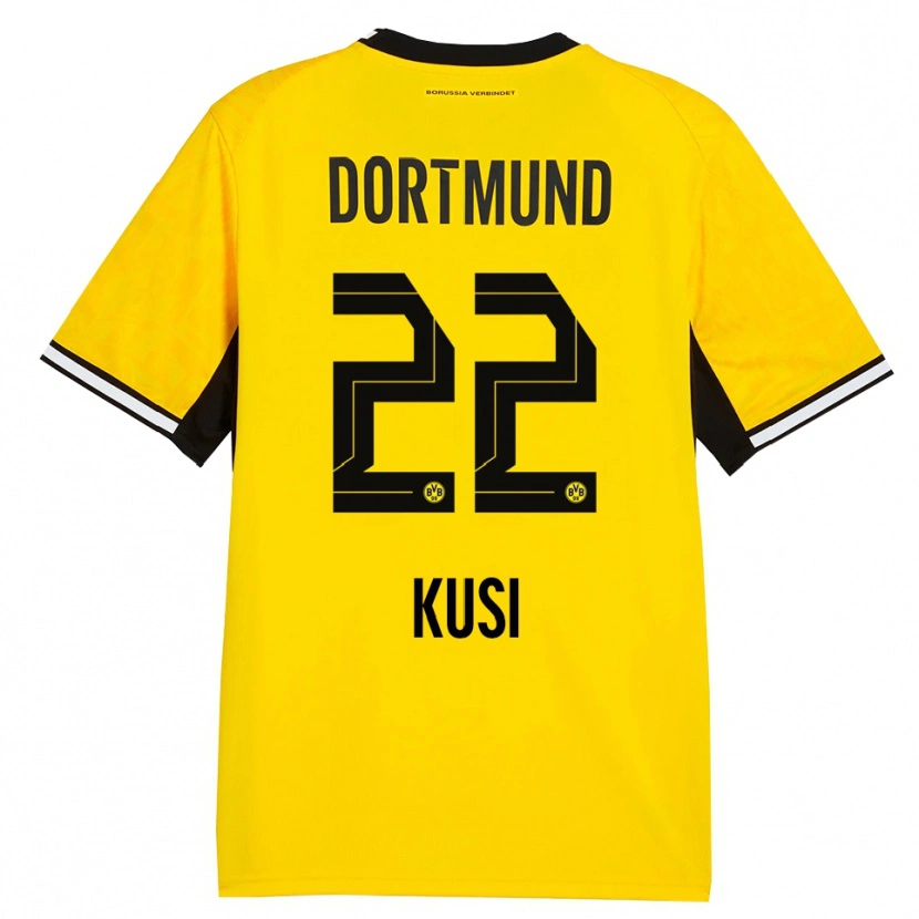 Danxen Donna Maglia Jayden Kusi #22 Giallo Nero Bianco Kit Gara Home 2026/27 Maglietta