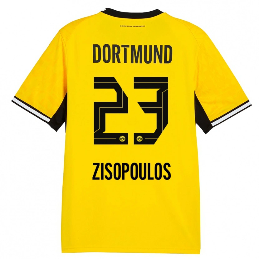 Danxen Donna Maglia Georgios Zisopoulos #23 Giallo Nero Bianco Kit Gara Home 2026/27 Maglietta