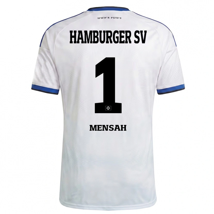 Danxen Donna Maglia Steven Mensah #1 Bianco Nero Blu Kit Gara Home 2026/27 Maglietta