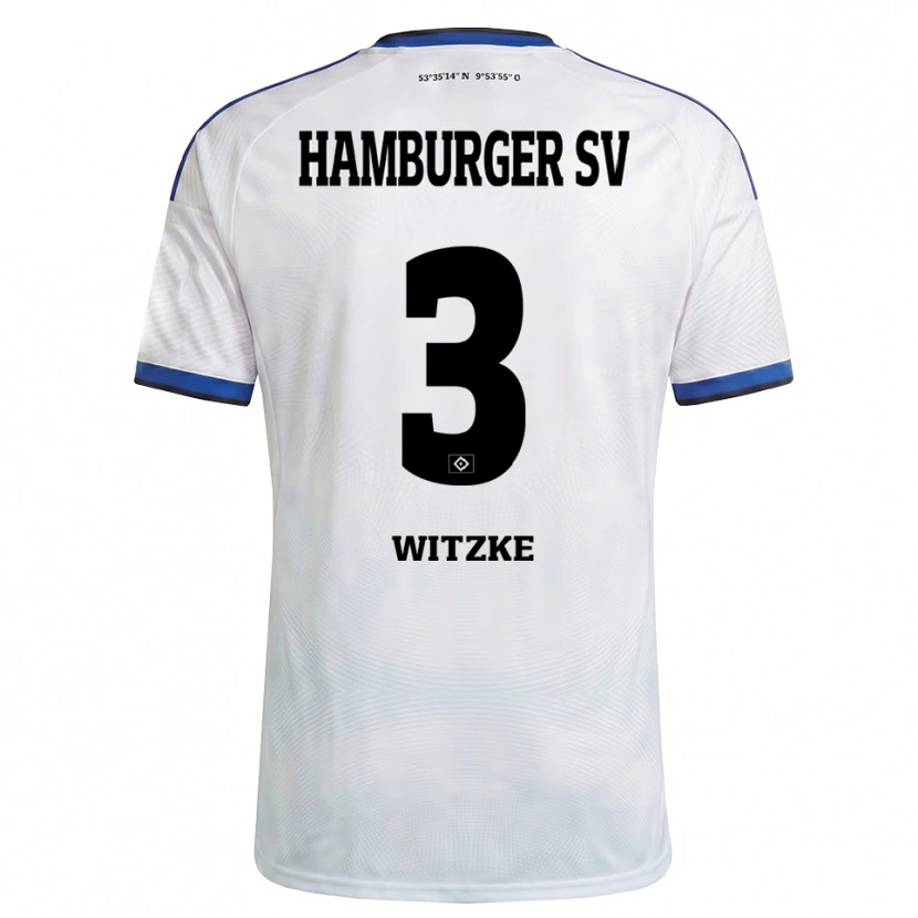 Danxen Donna Maglia Oliver Witzke #3 Bianco Nero Blu Kit Gara Home 2026/27 Maglietta