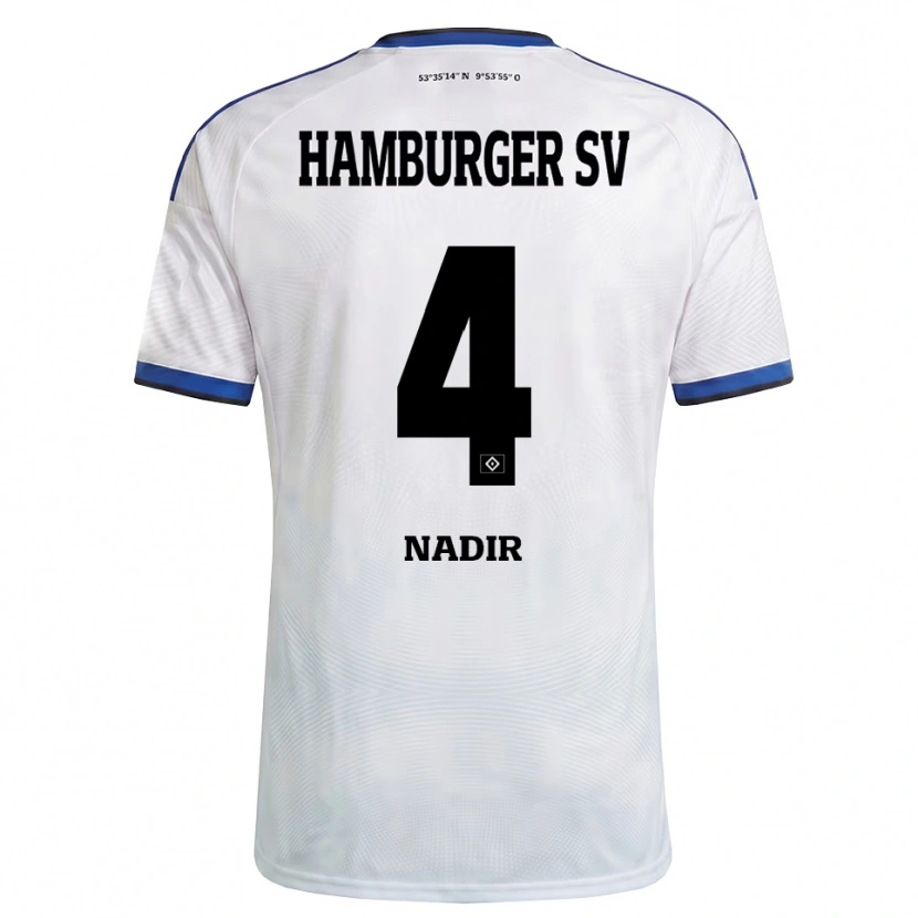 Danxen Donna Maglia Bilal Nadir #4 Bianco Nero Blu Kit Gara Home 2026/27 Maglietta
