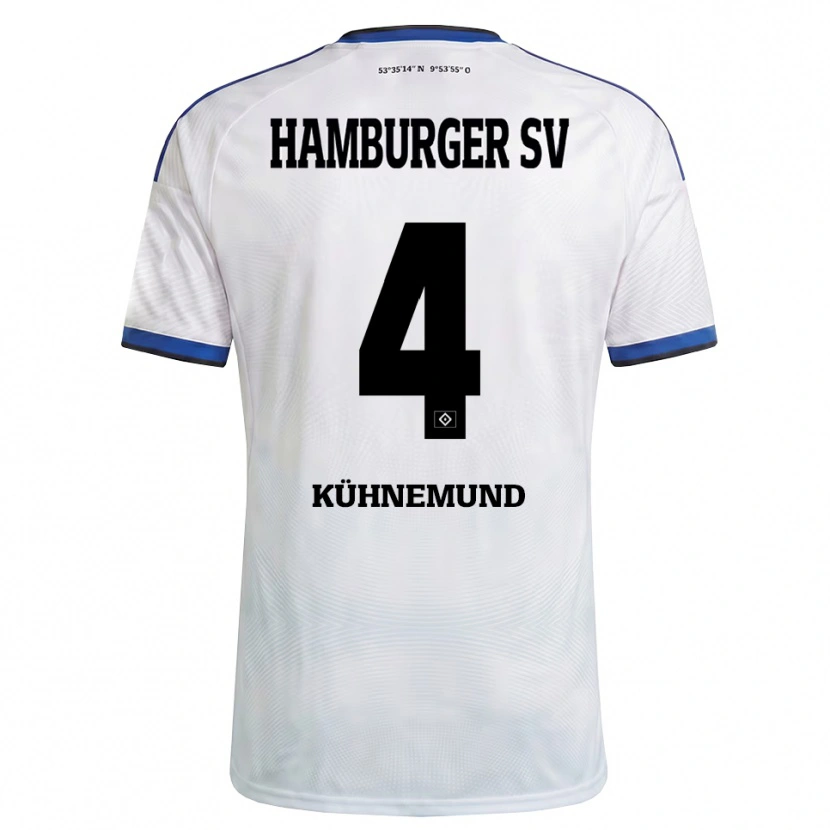 Danxen Donna Maglia Milo Kühnemund #4 Bianco Nero Blu Kit Gara Home 2026/27 Maglietta
