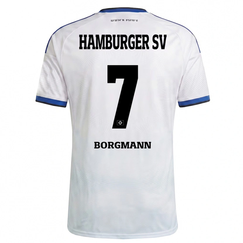 Danxen Donna Maglia Marcus Borgmann #7 Bianco Nero Blu Kit Gara Home 2026/27 Maglietta