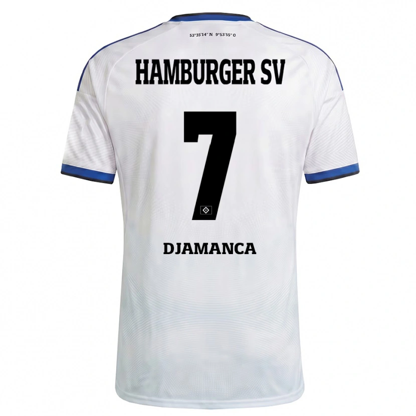 Danxen Donna Maglia Ismaila Djamanca #7 Bianco Nero Blu Kit Gara Home 2026/27 Maglietta