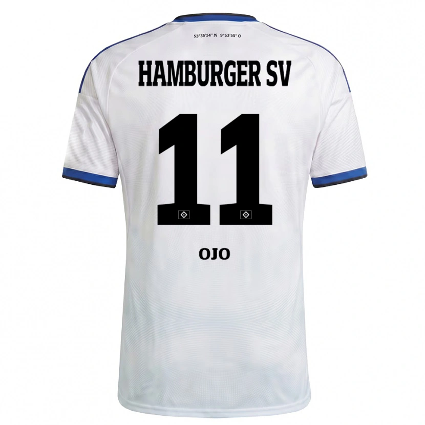 Danxen Donna Maglia Kelvin Ojo #11 Bianco Nero Blu Kit Gara Home 2026/27 Maglietta