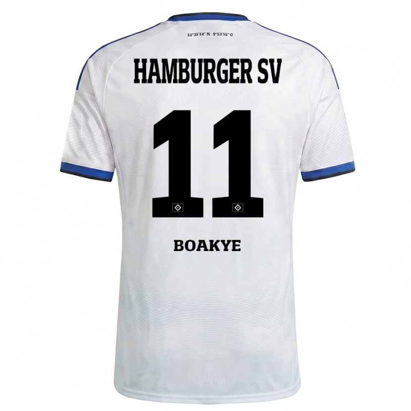 Danxen Donna Maglia Maurice Boakye #11 Bianco Nero Blu Kit Gara Home 2026/27 Maglietta