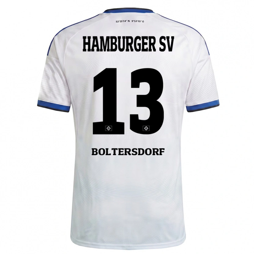 Danxen Donna Maglia Sebastian Boltersdorf #13 Bianco Nero Blu Kit Gara Home 2026/27 Maglietta