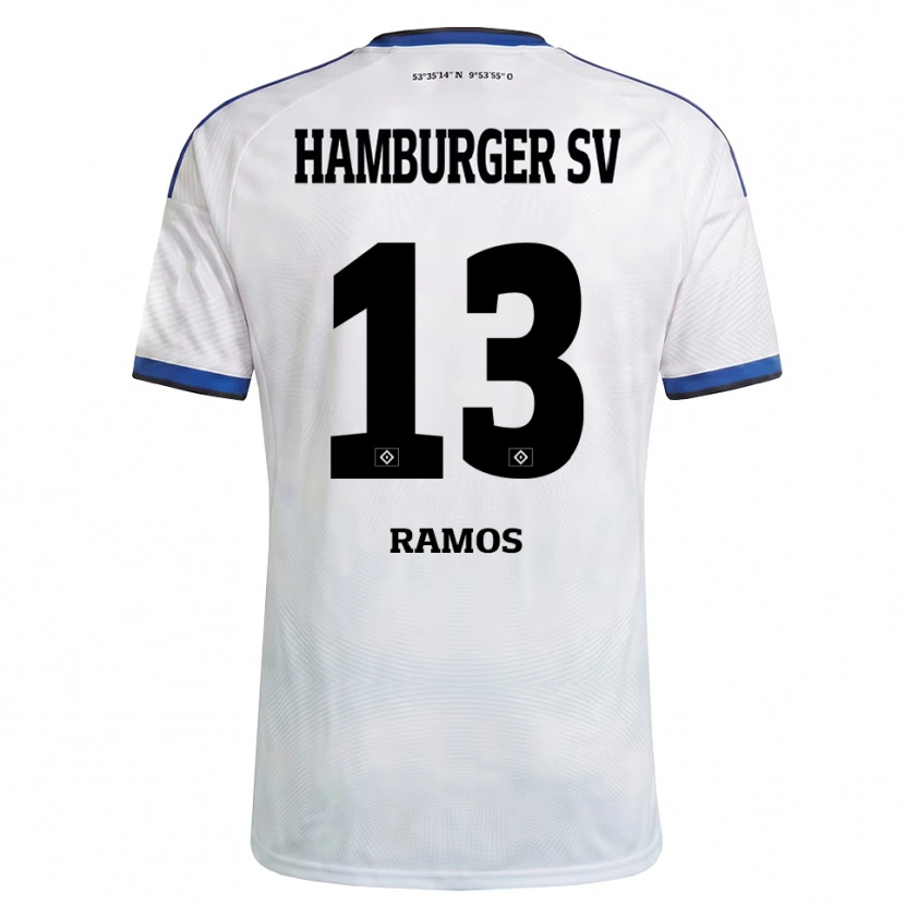 Danxen Donna Maglia Guilherme Ramos #13 Bianco Nero Blu Kit Gara Home 2026/27 Maglietta