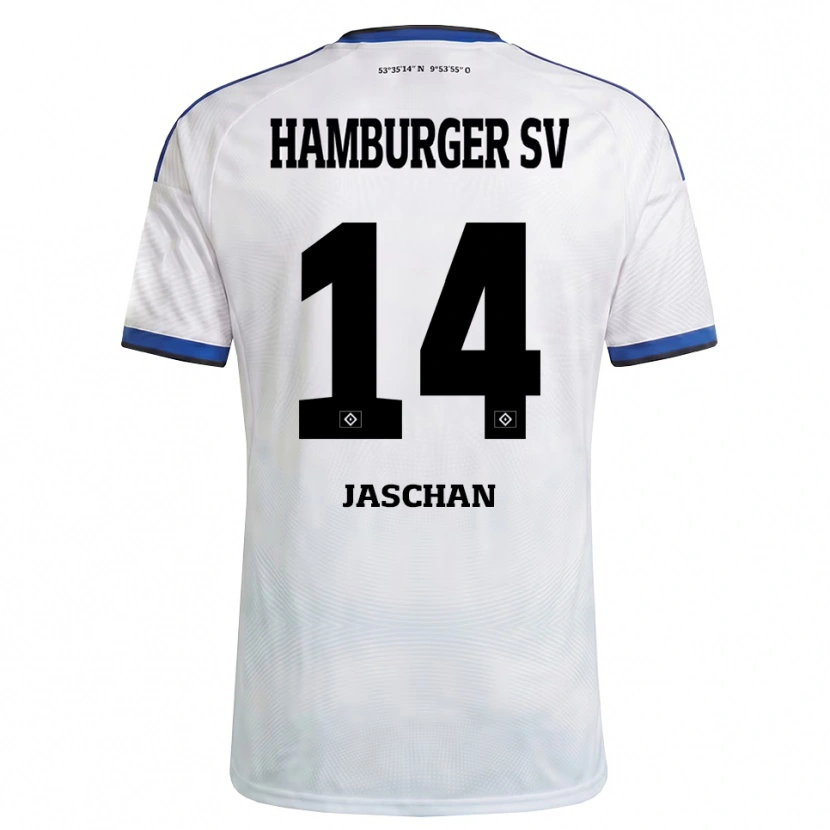 Danxen Donna Maglia Endrik Jaschan #14 Bianco Nero Blu Kit Gara Home 2026/27 Maglietta