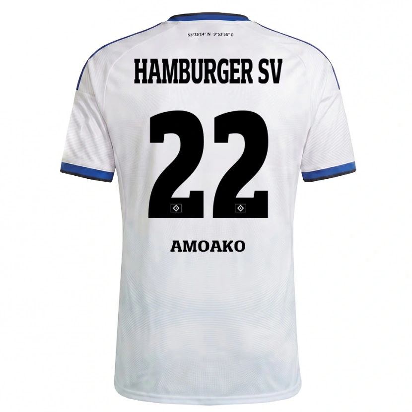 Danxen Donna Maglia Kofi Amoako #22 Bianco Nero Blu Kit Gara Home 2026/27 Maglietta