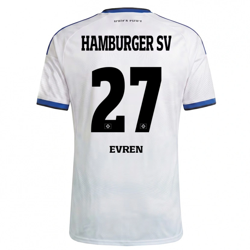 Danxen Donna Maglia Batuhan Evren #27 Bianco Nero Blu Kit Gara Home 2026/27 Maglietta