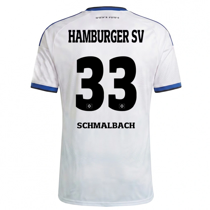 Danxen Donna Maglia Sebastian Schmalbach #33 Bianco Nero Blu Kit Gara Home 2026/27 Maglietta