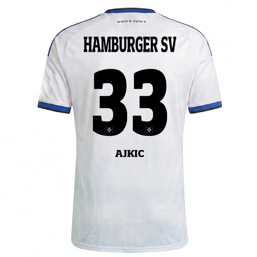 Danxen Donna Maglia Selim Ajkic #33 Bianco Nero Blu Kit Gara Home 2026/27 Maglietta