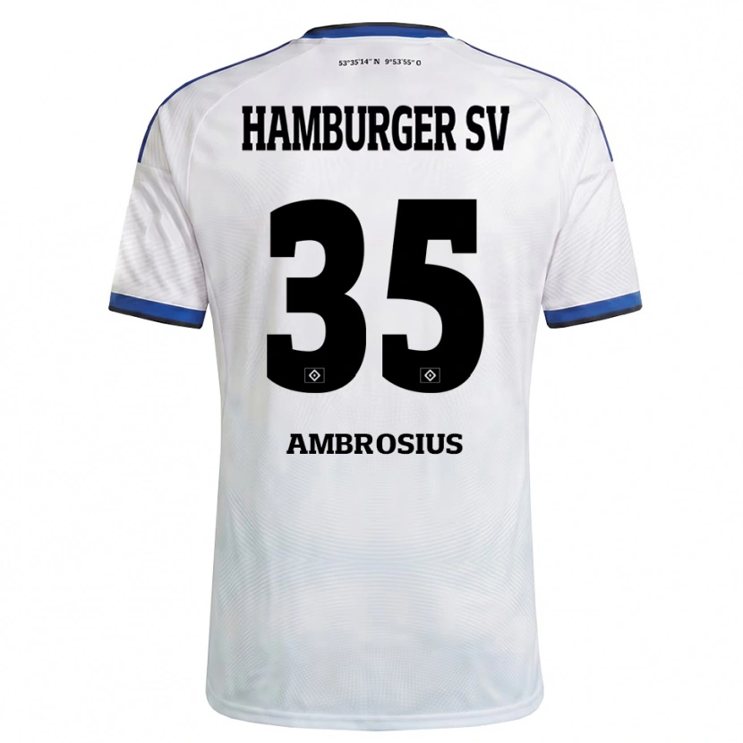 Danxen Donna Maglia Stephan Ambrosius #35 Bianco Nero Blu Kit Gara Home 2026/27 Maglietta