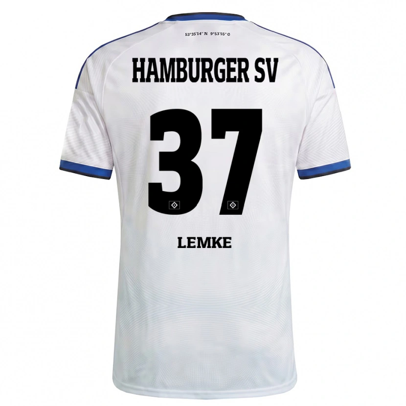 Danxen Donna Maglia Louis Lemke #37 Bianco Nero Blu Kit Gara Home 2026/27 Maglietta