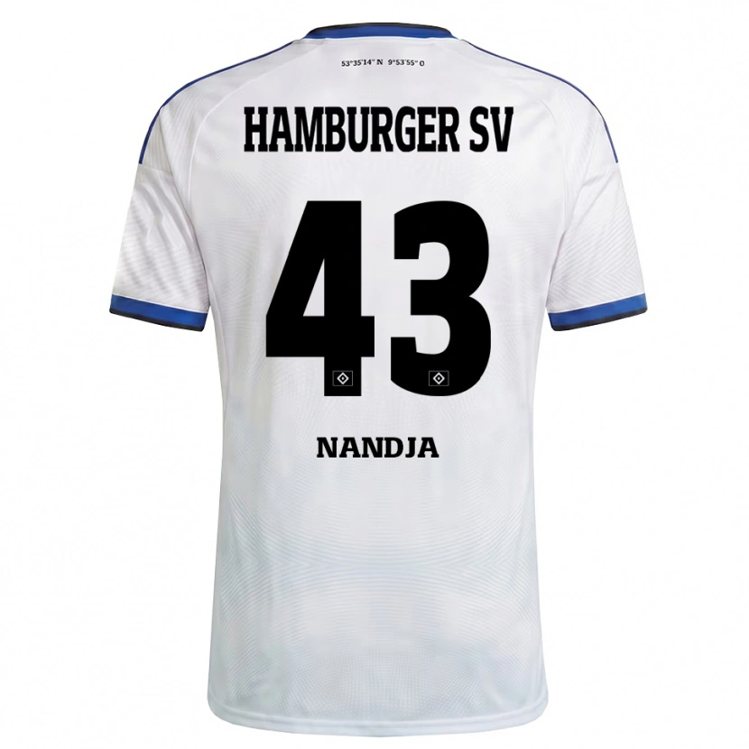 Danxen Donna Maglia Shafiq Nandja #43 Bianco Nero Blu Kit Gara Home 2026/27 Maglietta