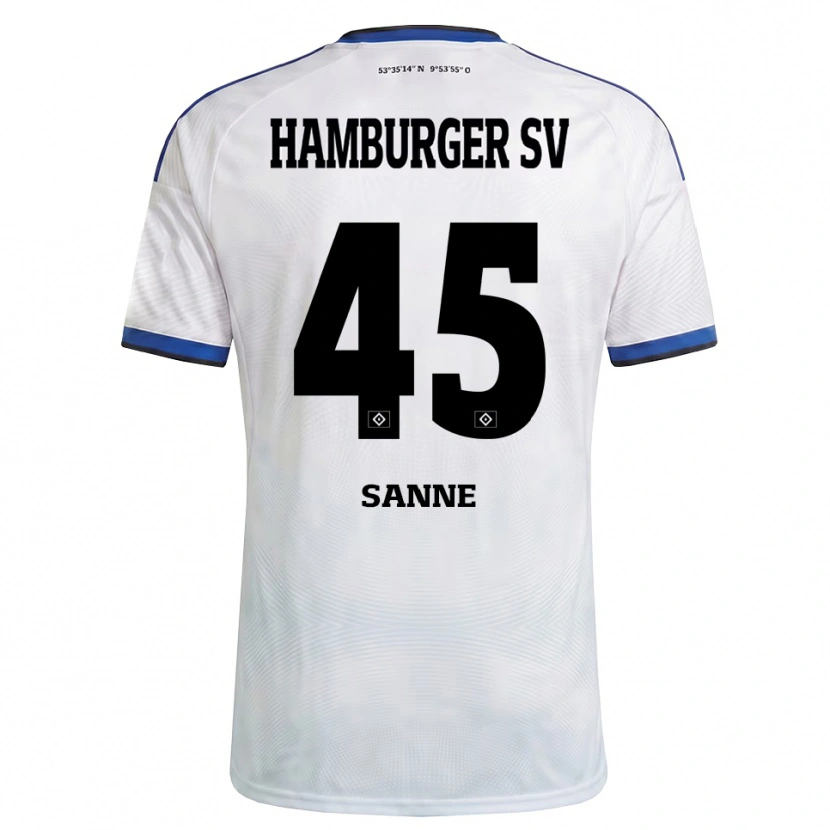 Danxen Donna Maglia Tom Sanne #45 Bianco Nero Blu Kit Gara Home 2026/27 Maglietta