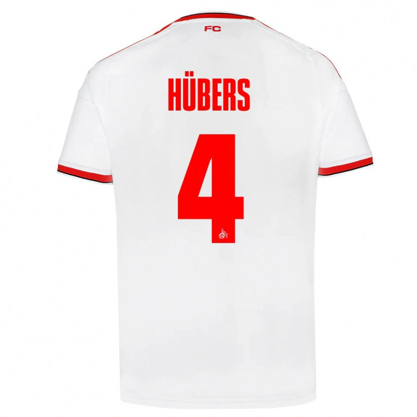 Danxen Donna Maglia Timo Hübers #4 Bianco Rosso Nero Kit Gara Home 2026/27 Maglietta