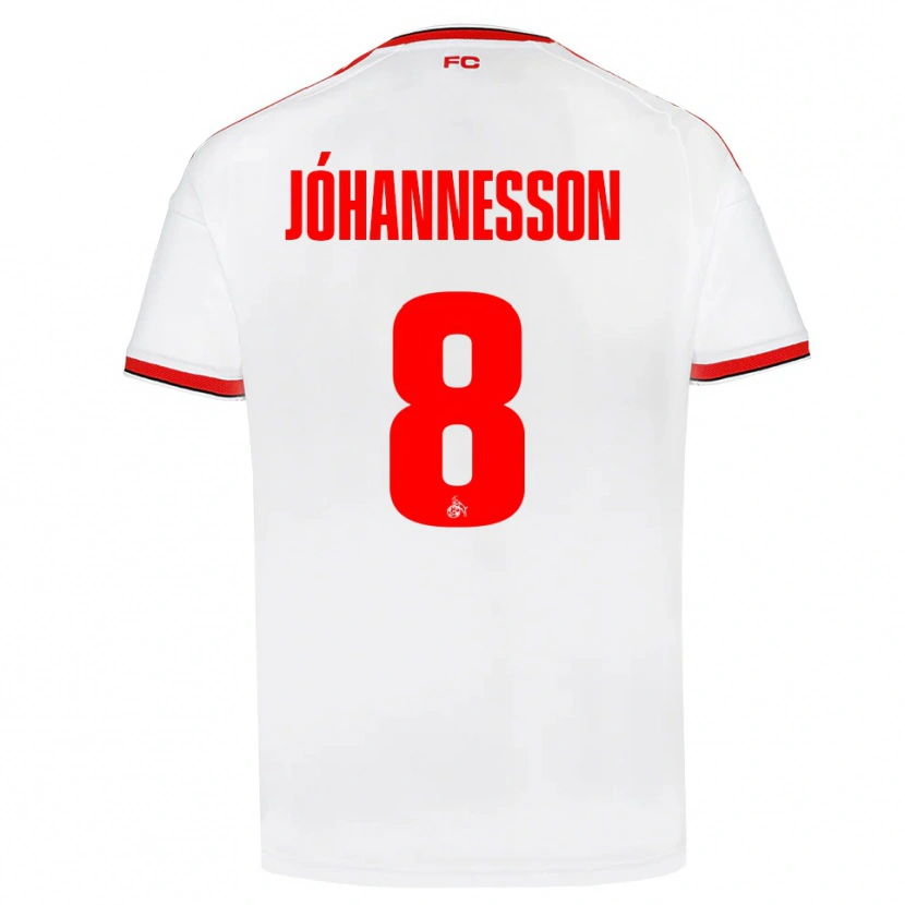 Danxen Donna Maglia Ísak Jóhannesson #8 Bianco Rosso Nero Kit Gara Home 2026/27 Maglietta