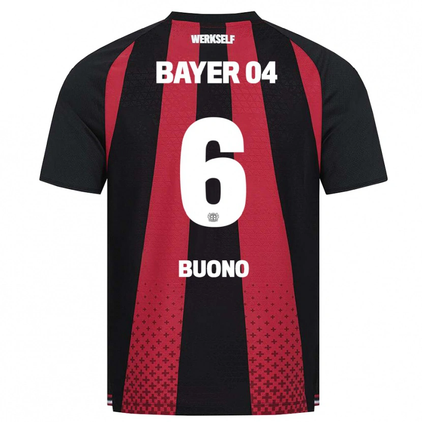 Danxen Donna Maglia Francesco Buono #6 Nero Bianco Rosso Kit Gara Home 2026/27 Maglietta