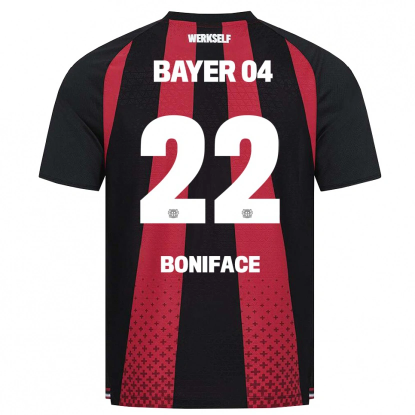 Danxen Donna Maglia Victor Boniface #22 Nero Bianco Rosso Kit Gara Home 2026/27 Maglietta