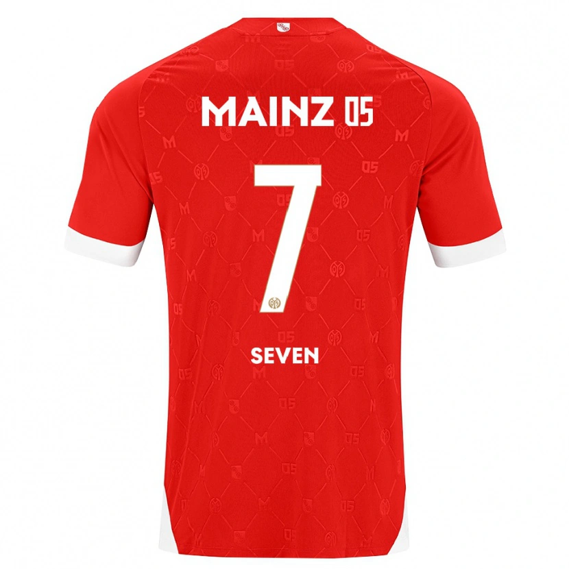 Danxen Donna Maglia Justin Seven #7 Rosso Bianco Kit Gara Home 2026/27 Maglietta
