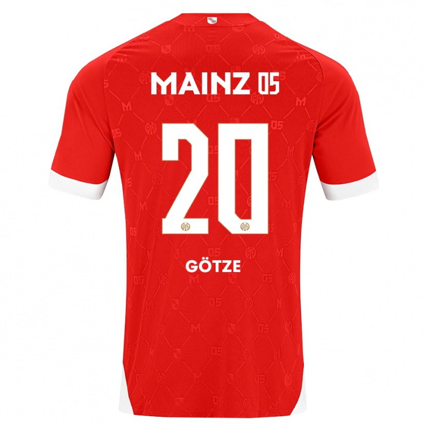Danxen Donna Maglia Justus Götze #20 Rosso Bianco Kit Gara Home 2026/27 Maglietta