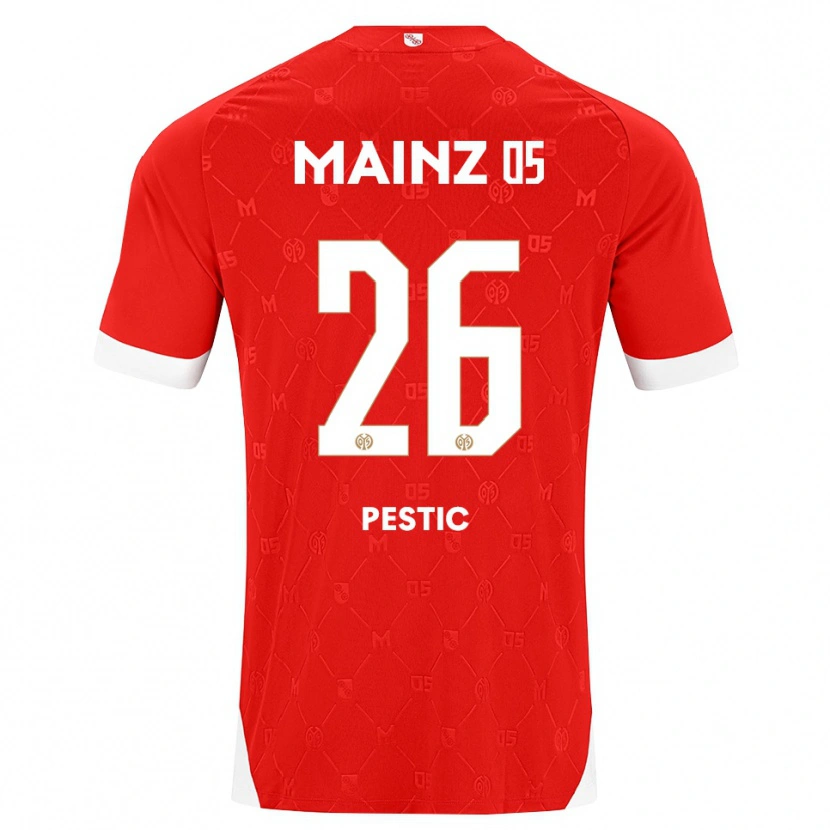 Danxen Donna Maglia Dominik Pestic #26 Rosso Bianco Kit Gara Home 2026/27 Maglietta