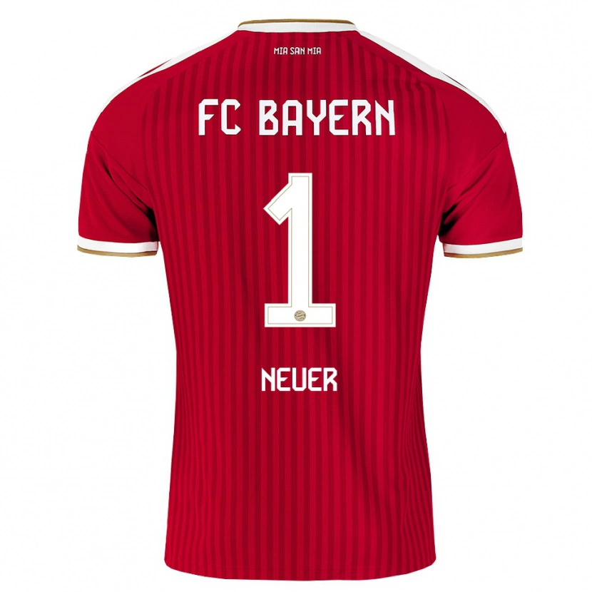 Danxen Donna Maglia Manuel Neuer #1 Rosso Bianco Blu Kit Gara Home 2026/27 Maglietta