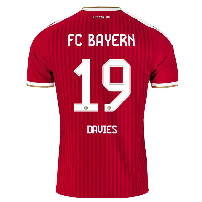 Danxen Donna Maglia Alphonso Davies #19 Rosso Bianco Blu Kit Gara Home 2026/27 Maglietta