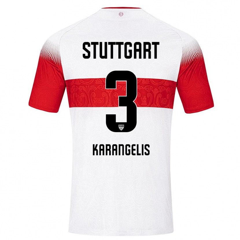 Danxen Donna Maglia Konstantinos Karangelis #3 Bianco Rosso Giallo Kit Gara Home 2026/27 Maglietta