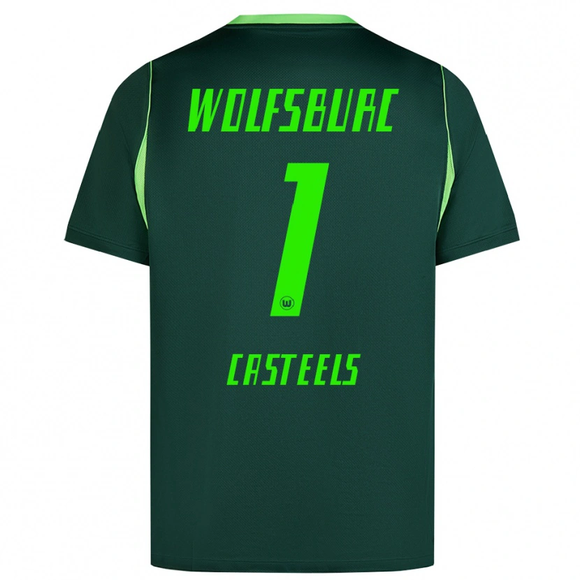 Danxen Donna Maglia Koen Casteels #1 Verde Scuro Bianco Kit Gara Home 2026/27 Maglietta