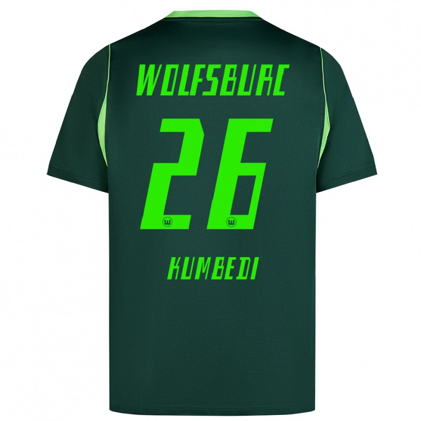 Danxen Donna Maglia Saël Kumbedi #26 Verde Scuro Bianco Kit Gara Home 2026/27 Maglietta