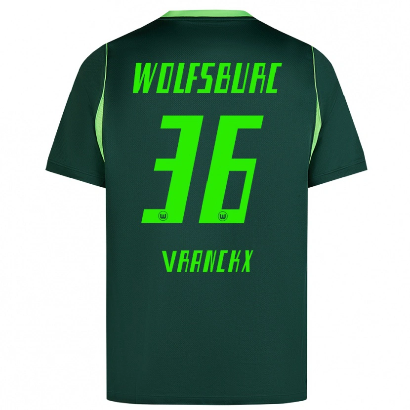 Danxen Donna Maglia Aster Vranckx #36 Verde Scuro Bianco Kit Gara Home 2026/27 Maglietta