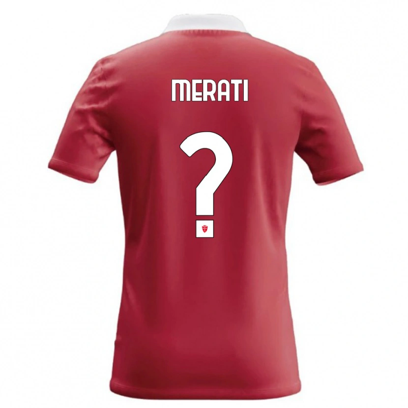 Danxen Donna Maglia Mattia Merati #0 Rosso Bianco Kit Gara Home 2026/27 Maglietta