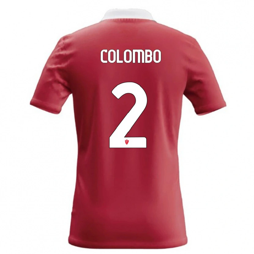 Danxen Donna Maglia Davide Colombo #2 Rosso Bianco Kit Gara Home 2026/27 Maglietta
